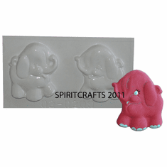 ELEPHANT PLASTER CASTING MOLD, 2 on 1 (3.25" DIA)