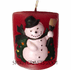 EMBOSSED SNOWMAN PILLAR CANDLE MOLD (3" HT, 11 oz)