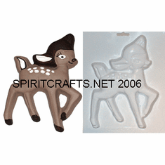 FAWN / BABY DEER<br> PLASTER CRAFT MOLD <br>(7" x 9")