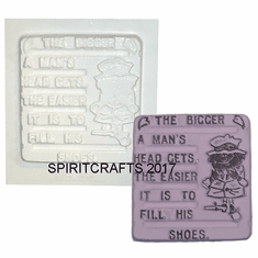 FILL A MAN'S SHOES<br> PLASTER MOLD<br> (4.25" x 4.75")