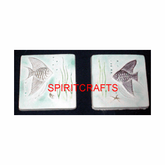 FISH PLAQUE PLASTER MOLD, SET OF TWO (SAVE 10%)