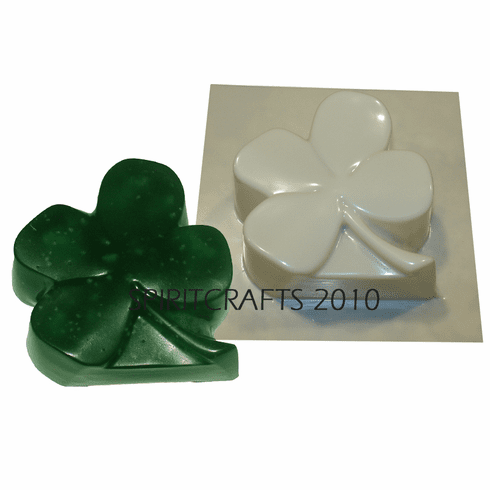 FLAT SHAMROCK CANDLE MAKING MOLD (4" WIDE, 14 oz)