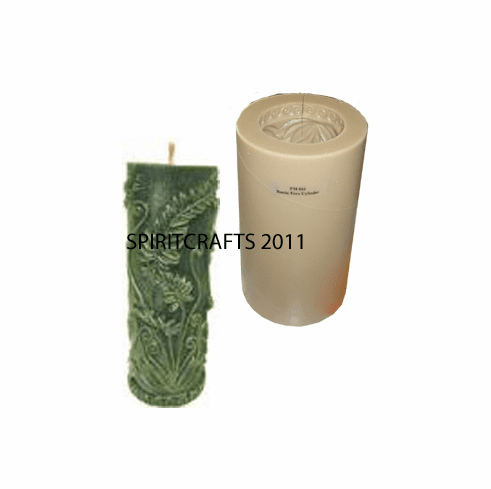 FLORAL PILLAR POLYURETHANE CANDLE MOLD (7 1/8" HT)