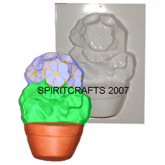 FLOWER IN POT PLASTER CRAFT MOLD (5.25" x 7.5")