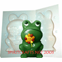 FROG WITH FLOWER <BR>CANDLE MOLD<BR> (6.25" HT, 1 lb 4 oz)