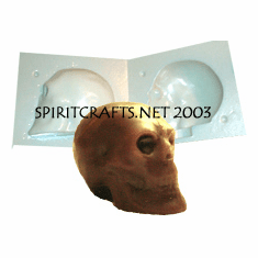 FRONT SEAMLINE SKULL CANDLE MOLD (3.5" HT, 1 lb)