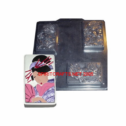 GEISHA SOAP MAKING MOLD, 3 WELL 