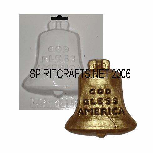 GOD BLESS AMERICA BELL PLASTER CRAFT MOLD (5")