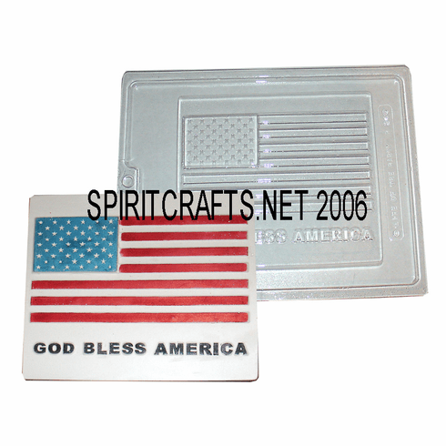 GOD BLESS AMERICA PLASTER CRAFT MOLD (6" x 6.75")