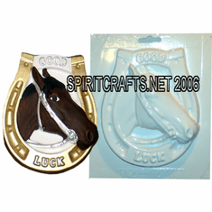GOOD LUCK HORSE<BR> SHOE PLASTER CRAFT<BR> MOLD (5.5 x 6.25)