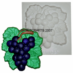 GRAPES WITH LEAVES PLASTER OF PARIS MOLD (6.75" x 7")