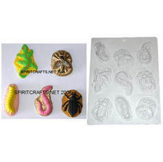 HALLOWEEN CREEPY CRAWLER EMBED CANDY MOLD, 9 WELL