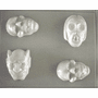 HALLOWEEN SOAP OR APPLIQUE MOLD #2, 4 ON 1