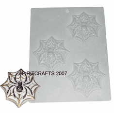 HALLOWEEN SPIDER ON WEB CANDY MOLD (3 WELL)
