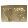 HAPPY FACE HEART<br>  CANDLE MAKING MOLD<br>  (3.25", 6 OUNCE)