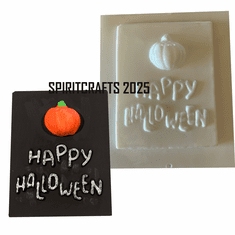 HAPPY HALLOWEEN<BR> PLASTER MOLD<br> (5.75" x 6.5")