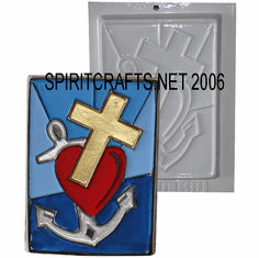 HEART CROSS AND ANCHOR PLASTER CRAFT MOLD (5" x 7")