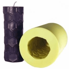 HEXAGON CYLINDER POLYURETHANE CANDLE MOLD (6" HT)