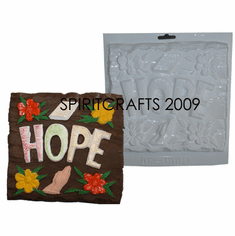 HOPE WORD <BR> PLASTER MOLD (8" x 8")