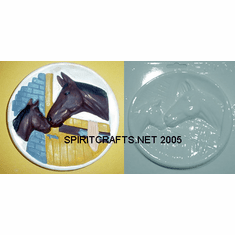 HORSE AND COLT <BR>PLASTER MOLD, 6" DIA