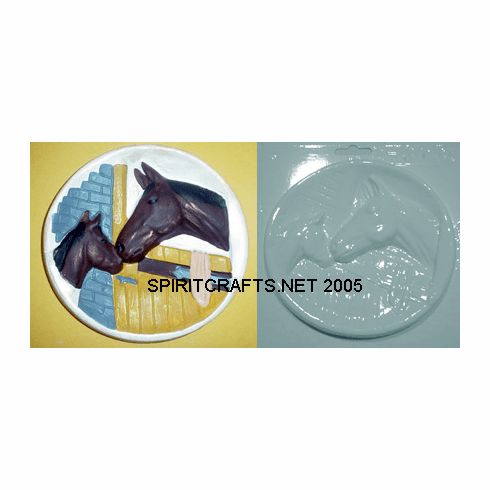 HORSE AND COLT <BR>PLASTER MOLD, 6" DIA