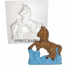 HORSE AND WAVES <br>PLASTER MOLD (6.5" x 7.5")