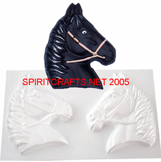 HORSE HEAD PLASTER CRAFT MOLD, 2 ON 1<BR>(6" APPROX)