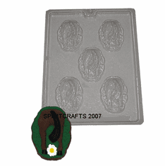 HORSES ASS SOAP MAKING MOLD, 5 WELL