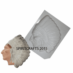 INDIAN CHIEF BUST PLASTER MOLD (8" x 7.25")