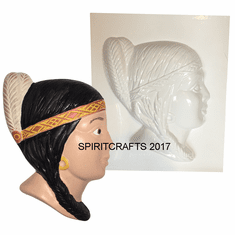 INDIAN GIRL PLASTER CRAFT MOLD (6.75" x 7.25")