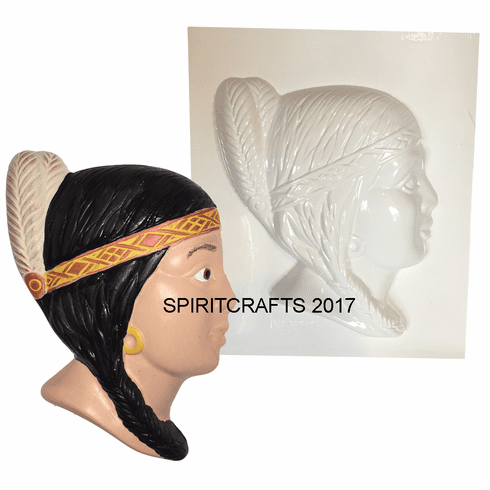INDIAN GIRL PLASTER CRAFT MOLD (6.75" x 7.25")