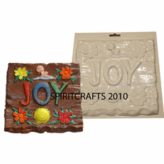 JOY WORD PLAQUE <BR> PLASTER MOLD (8" x 8")
