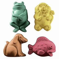 KIDS CRITTERS 2 SOAP MOLD (LION, FROG, FISH, DOG)