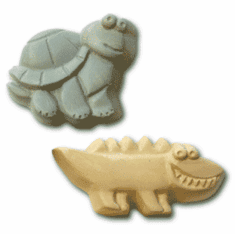 KIDS TURTLE AND ALLIGATOR SOAP MOLD (4 WELL)
