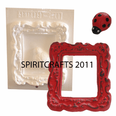 LADYBUG AND PICTURE FRAME PLASTER MOLD (5.5" x 6")