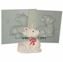 LAMB WITH RIBBON<BR> CANDLE MAKING MOLD <BR>(2.75", 3 oz)