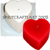 LARGE FLAT HEART <br>CANDLE MOLD <br>(2.75" HT, 1 lb 13 oz)