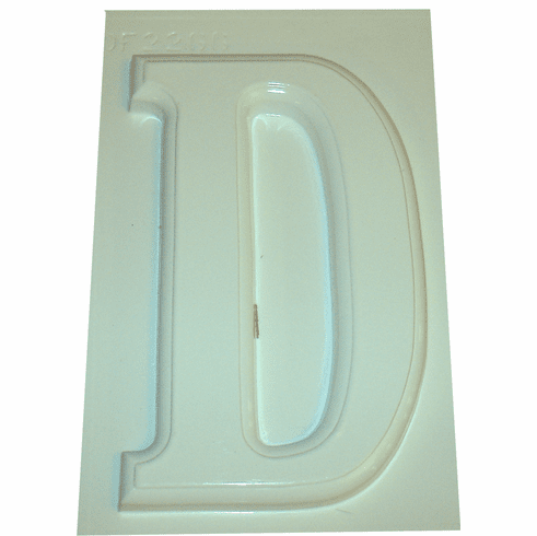 LARGE LETTER "D" PLASTER CASTING MOLD (10" HT)