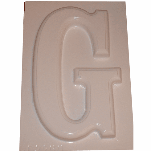 LARGE LETTER "G" PLASTER CASTING MOLD (10.5" HT)