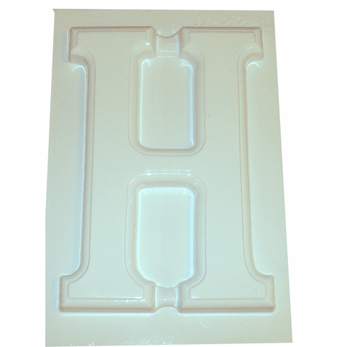 LARGE LETTER "H" PLASTER CASTING MOLD (10" HT)