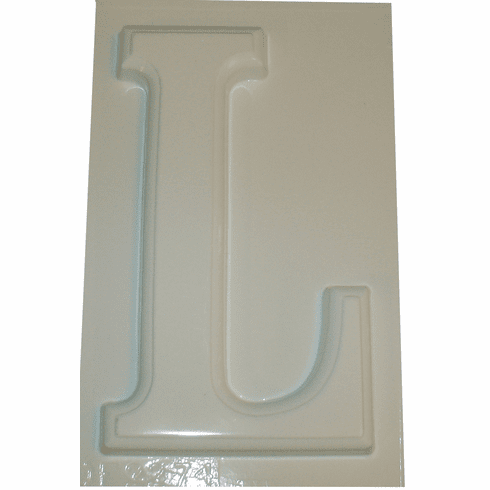 LARGE LETTER "L" PLASTER CASTING MOLD (9.75" HT)