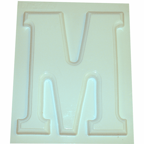 LARGE LETTER "M" PLASTER CASTING MOLD (10" HT)