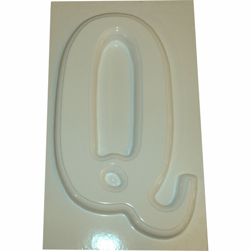 LARGE LETTER "Q" PLASTER CASTING MOLD (11" HT)