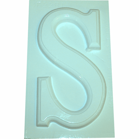 LARGE LETTER "S" PLASTER CASTING MOLD (10.25" HT)