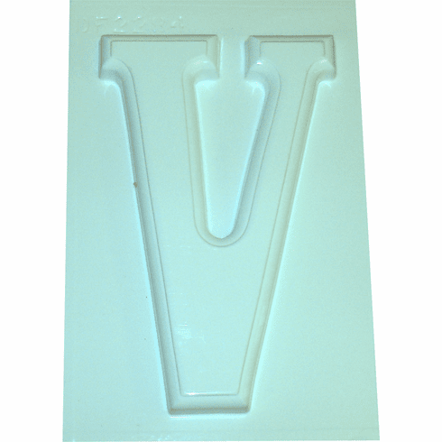 LARGE LETTER "V" PLASTER CASTING MOLD (10" HT)
