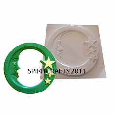 LARGE MOON AND STARS FRAME PLASTER MOLD (14" x 15")