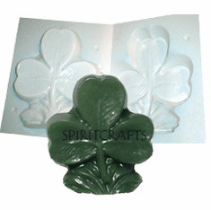 LARGE SHAMROCK CANDLE MOLD (6.5" HT, 1 lb 10 oz)