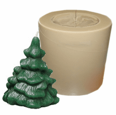 LARGE SPRUCE CHRISTMAS TREE POLY CANDLE MOLD (4" HT)