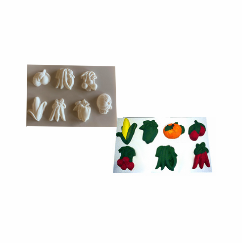 LARGE VEGETABLE MAGNETS PLASTER MOLD (7 on 1)