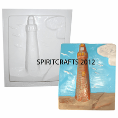 LIGHTHOUSE SCENE PLASTER MOLD (6.5" x 8")